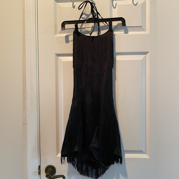 NWOT- Women's Sexy Fringe Halter Waist Tie Back Sleeveless Romper/ Jumpsuit - Picture 12 of 12